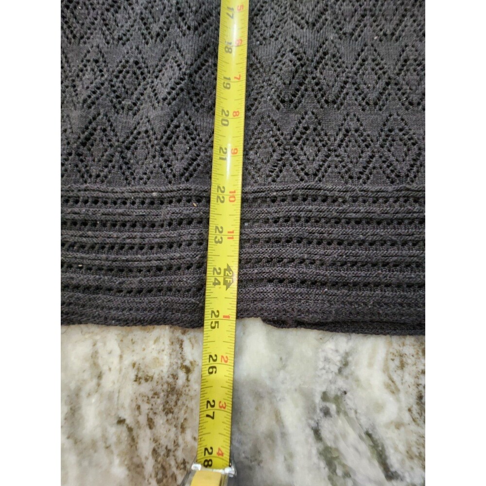 Woman's Sweater Cardigan 1X Black 3/4 Sleeve Plus size - Picture 5 of 6